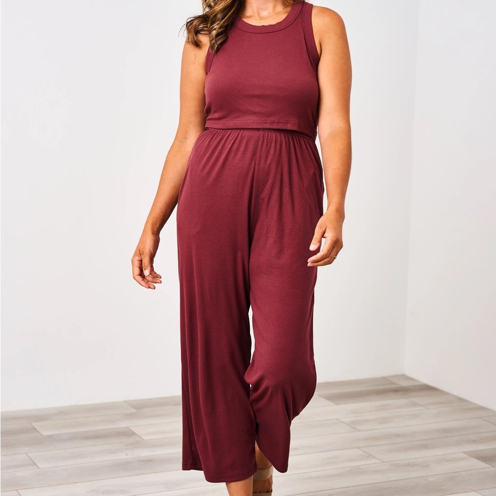 Latched Mama Ribbed Nursing Jumper - Berry